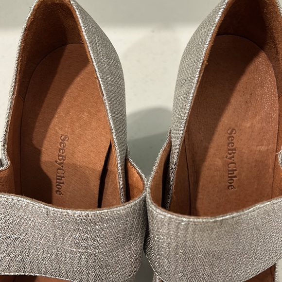 NWOT See by Chloe Silver Mary Janes - Picture 3 of 6
